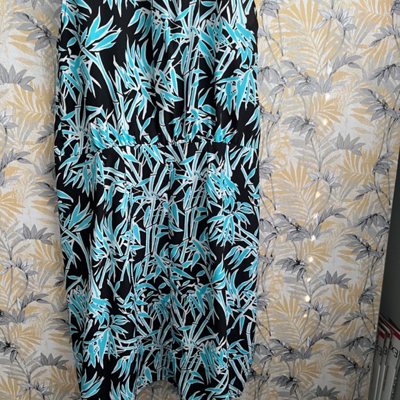Michael Kors Blue & Black Button Up Sleeveless Collared Summer Dress Size 6 - Picture 2 of 8